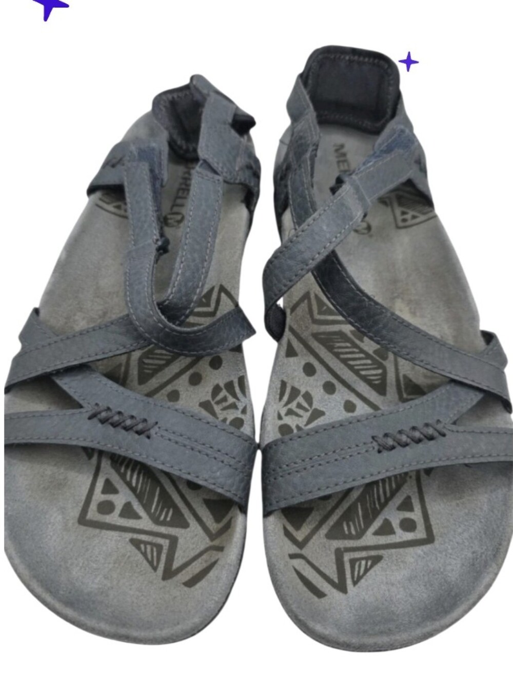 Merrell Womens Slate Blue Suede Leather Sling back Sandals Size 6 Performance